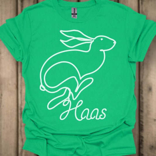 Haas lijntekening wit T‑Shirt