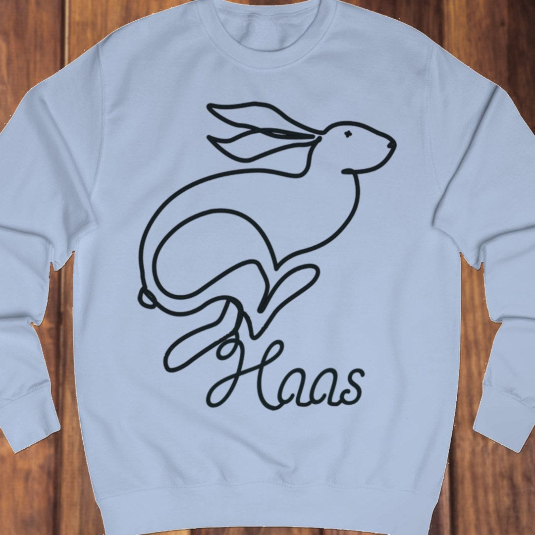 Hare line drawing black sweatshirt