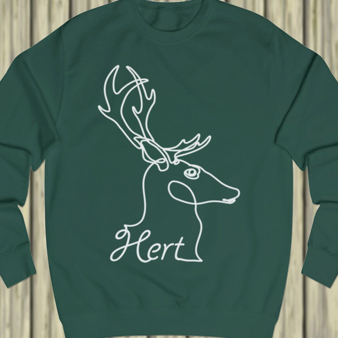 Deer line drawing white sweatshirt