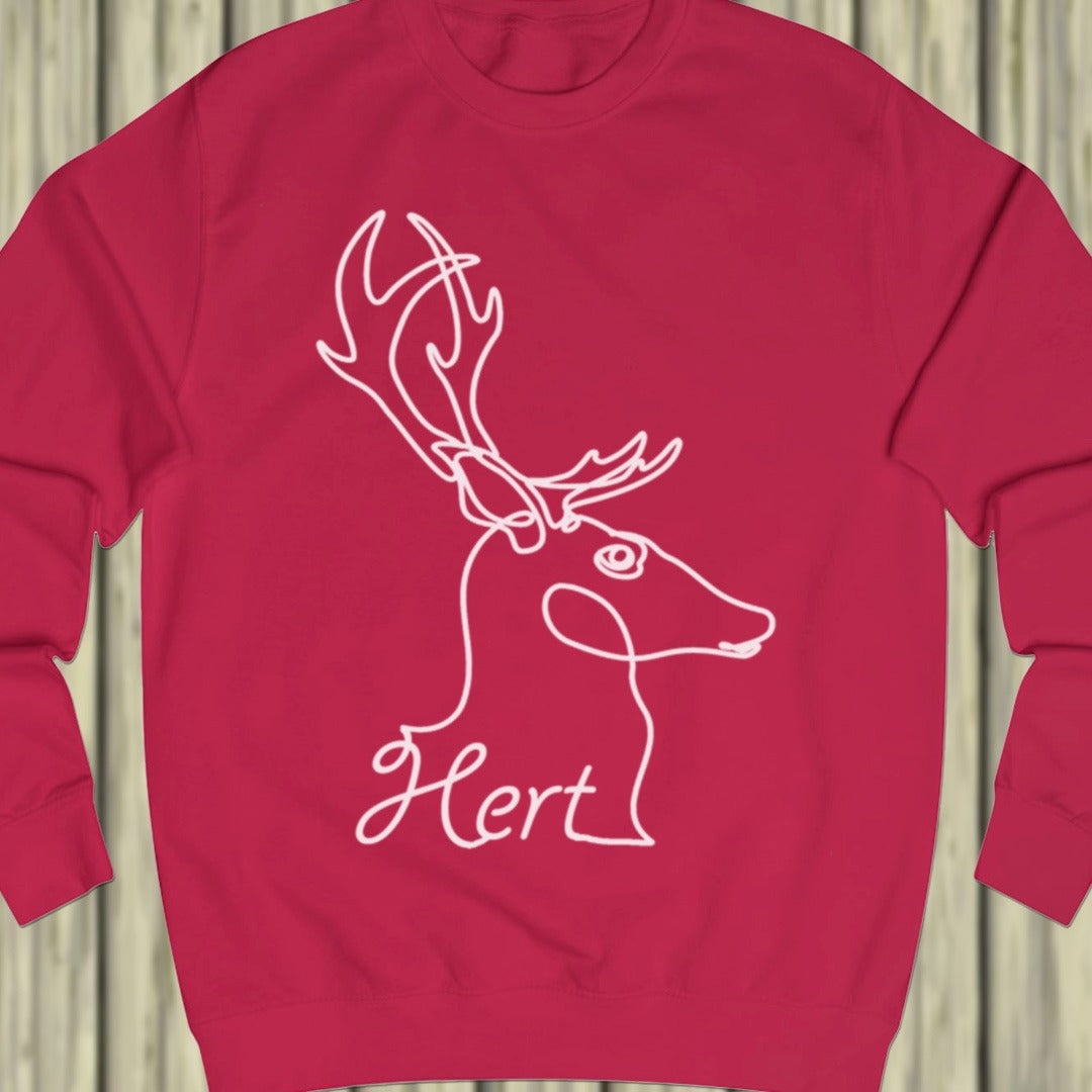 Deer line drawing white sweatshirt