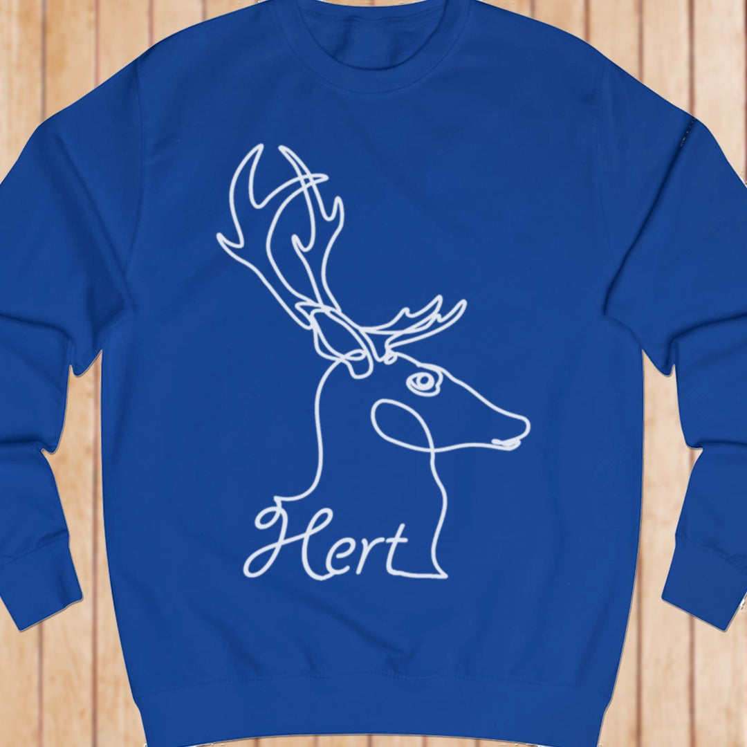 Deer line drawing white sweatshirt