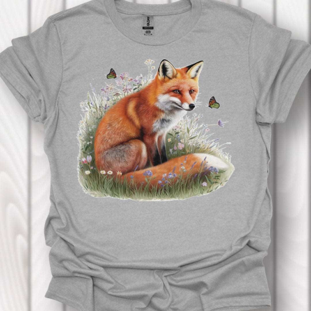 Renard avec des papillons T-shirt intemporel