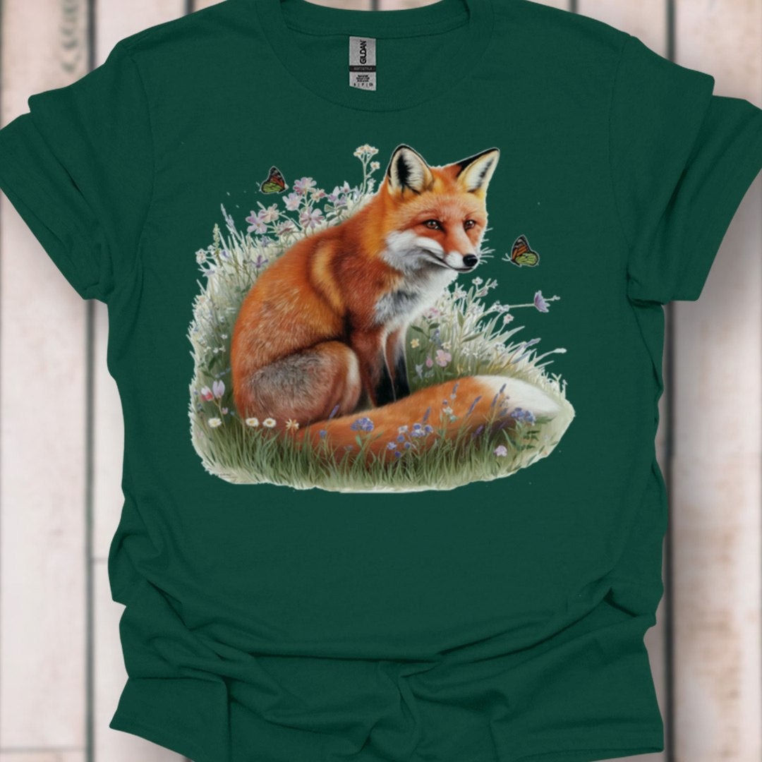 Renard avec des papillons T-shirt intemporel