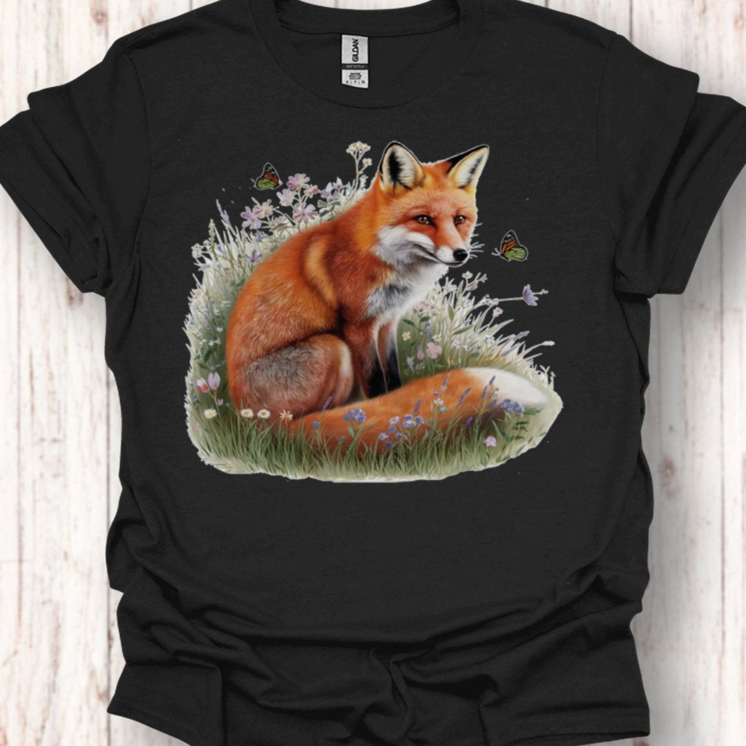 Renard avec des papillons T-shirt intemporel