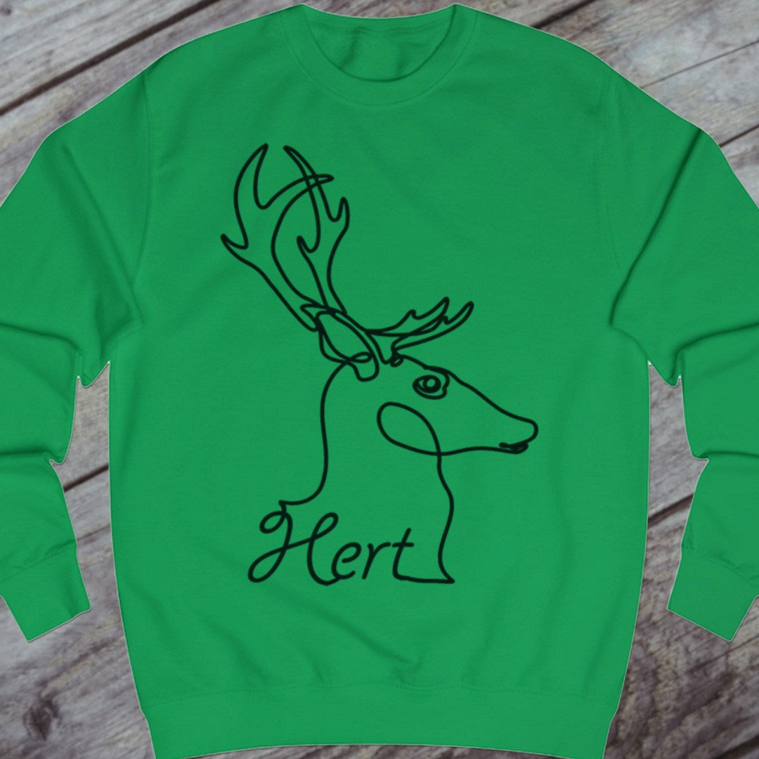 Deer line drawing black sweatshirt