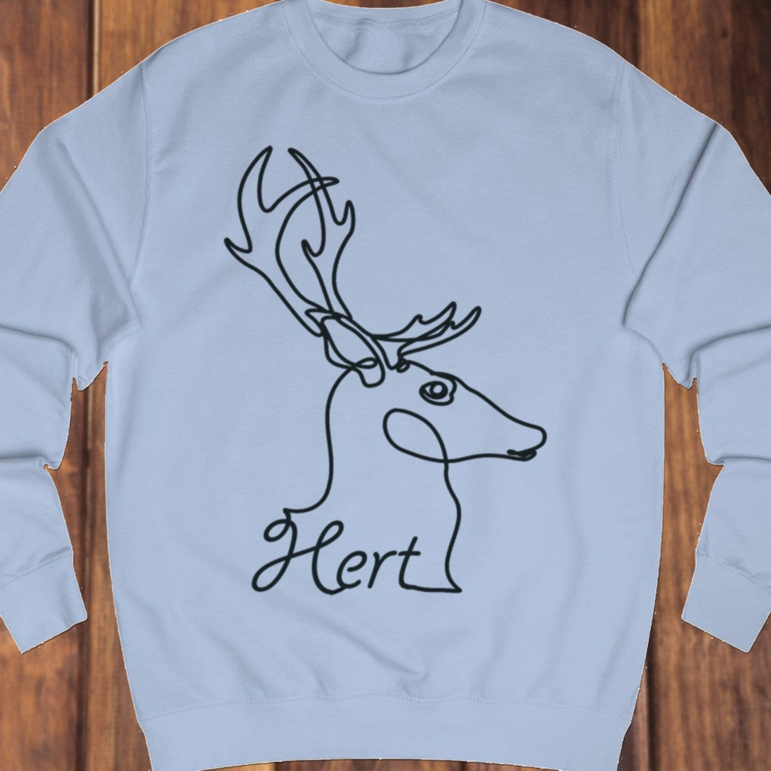 Deer line drawing black sweatshirt