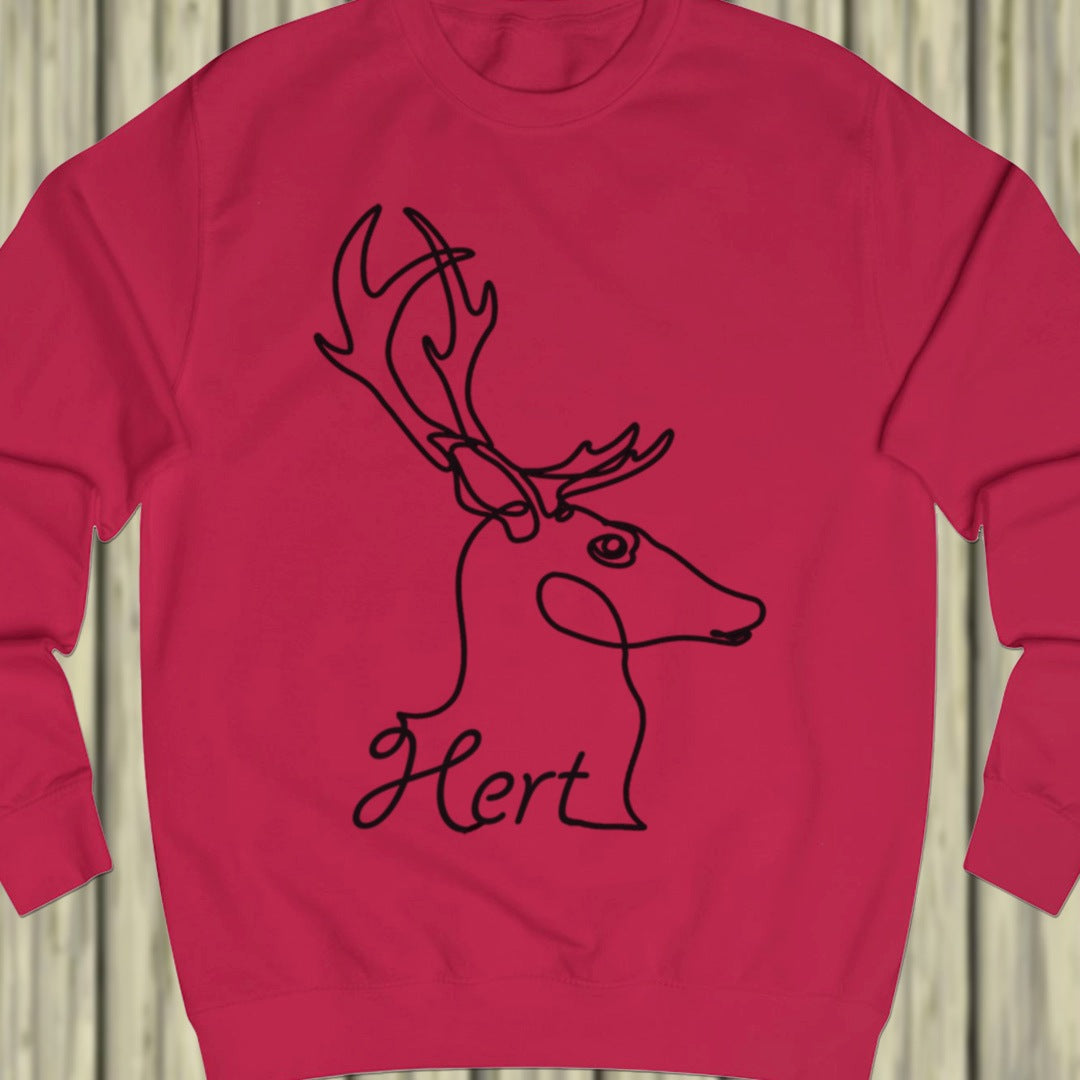 Deer line drawing black sweatshirt