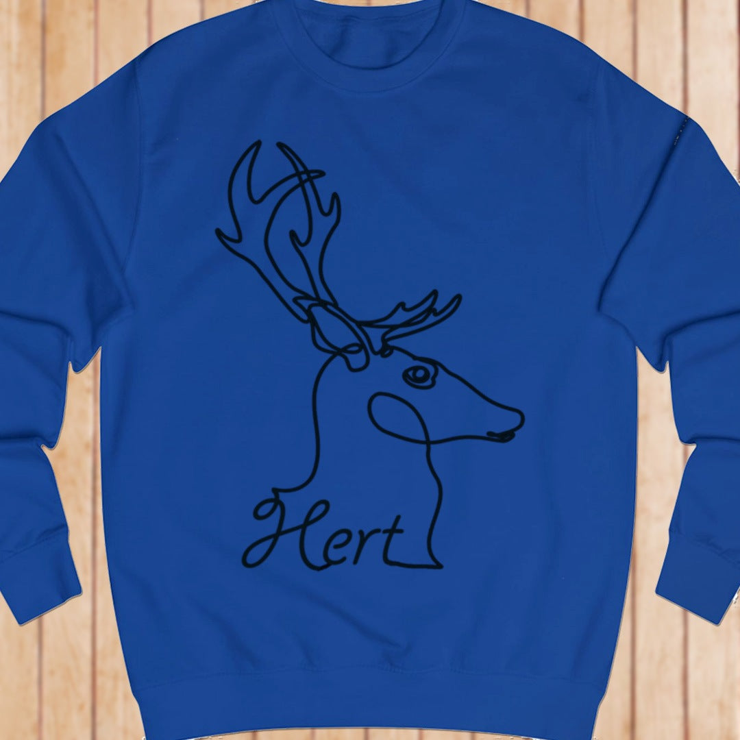 Deer line drawing black sweatshirt
