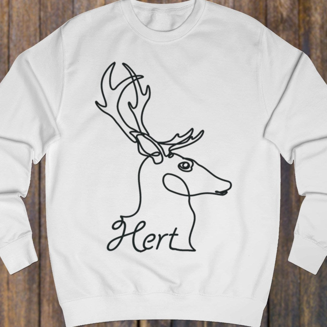 Deer line drawing black sweatshirt