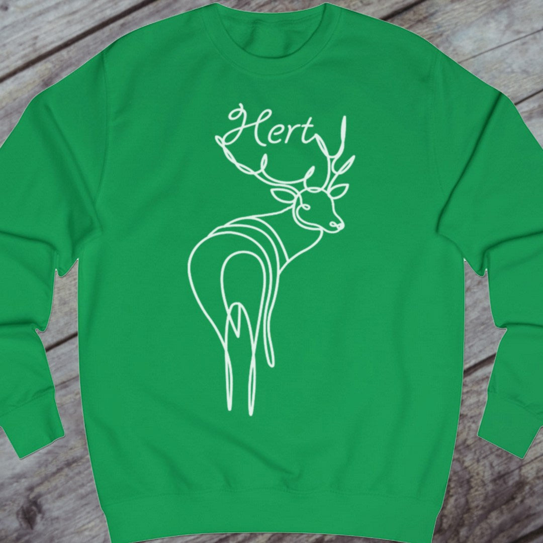 Standing deer line drawing white sweatshirt