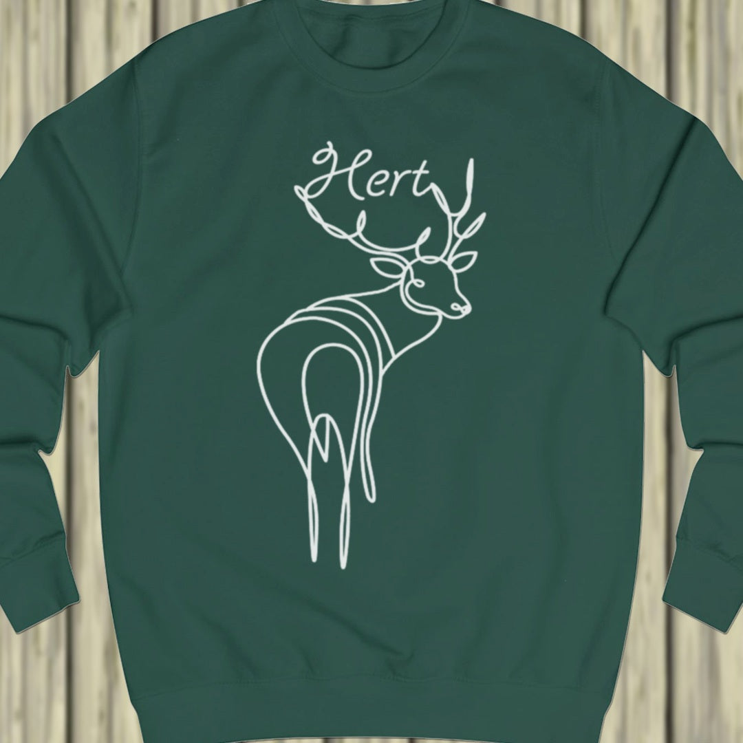 Standing deer line drawing white sweatshirt
