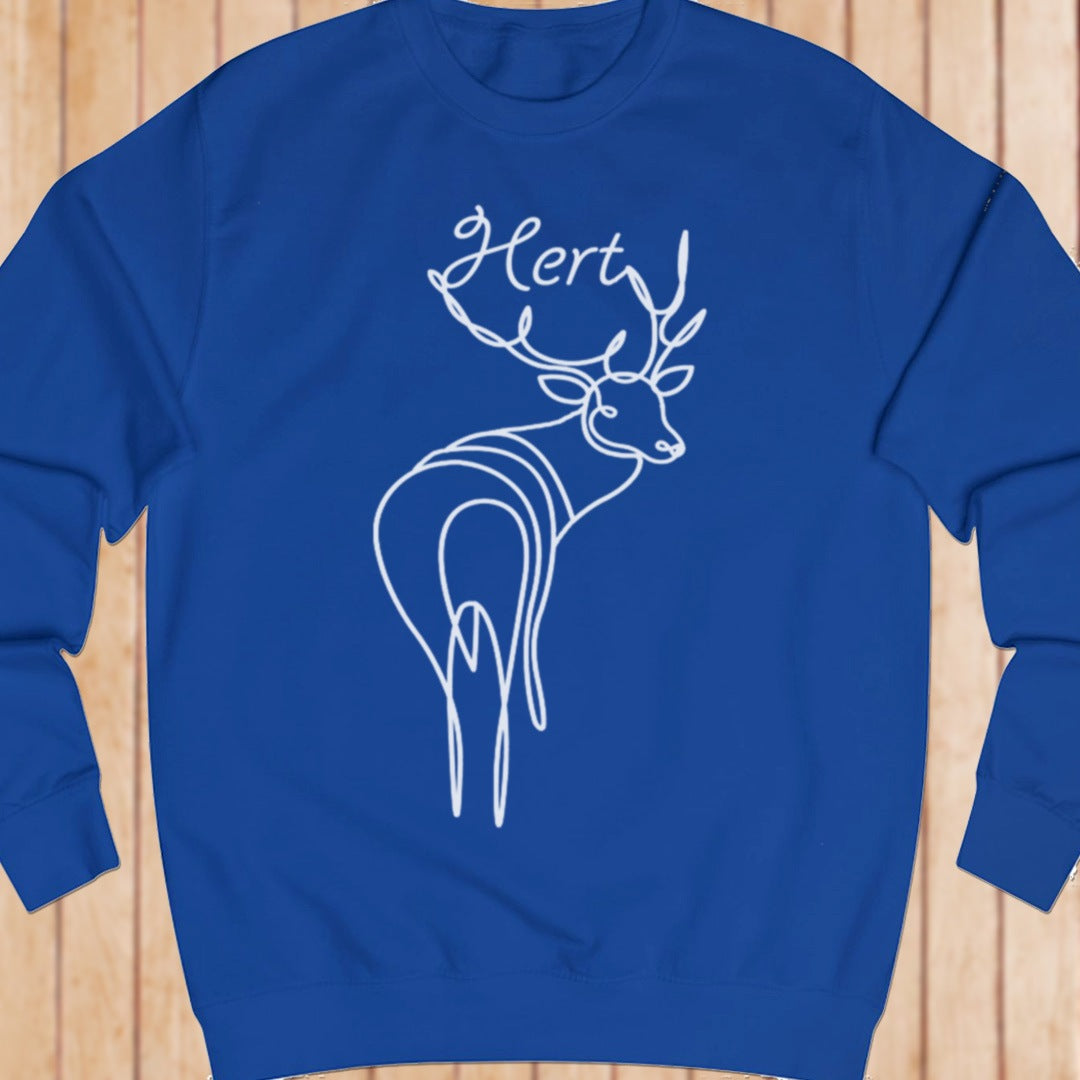 Standing deer line drawing white sweatshirt