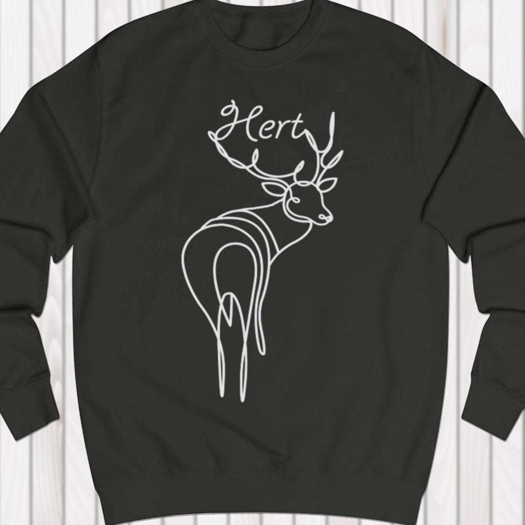 Standing deer line drawing white sweatshirt