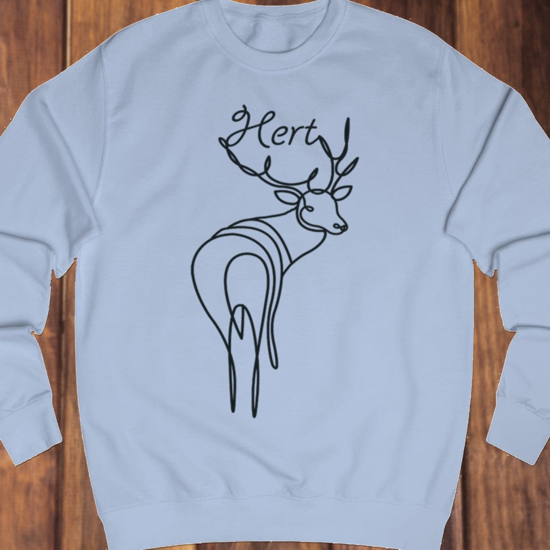 Standing deer line drawing black sweatshirt