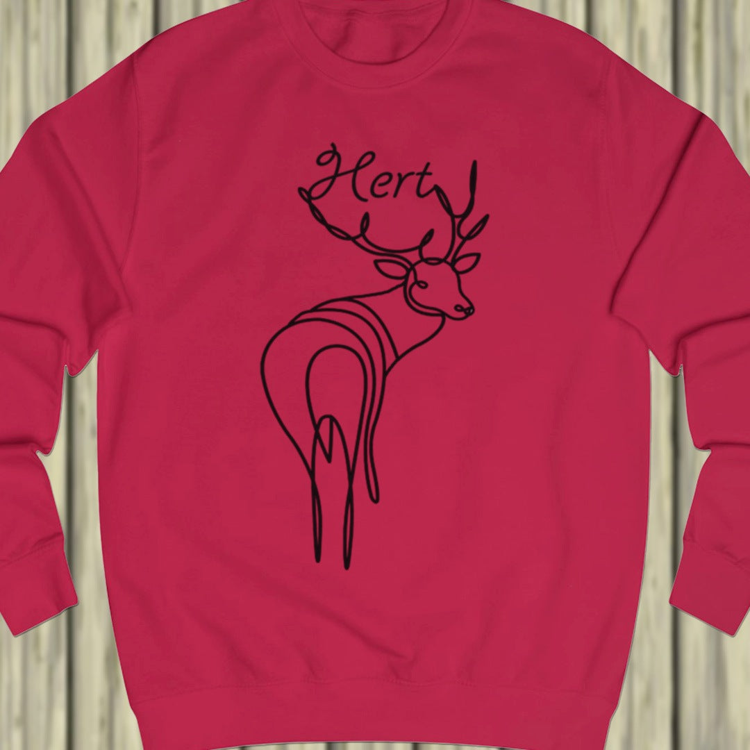 Standing deer line drawing black sweatshirt
