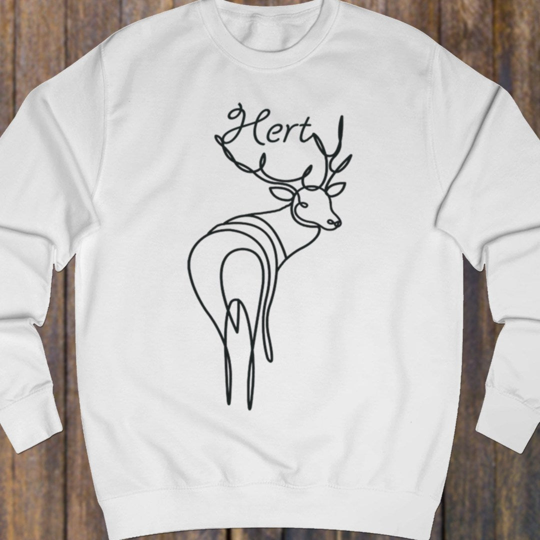 Standing deer line drawing black sweatshirt
