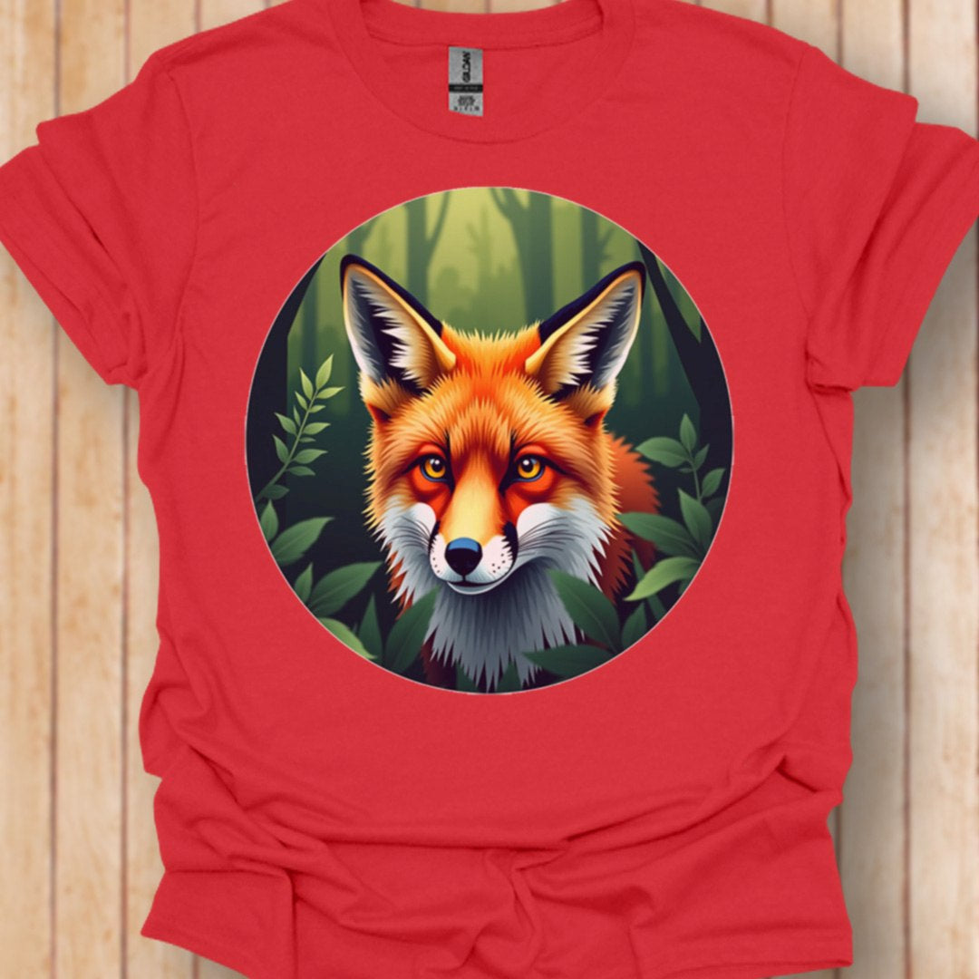 Vos in cirkel trendy T-shirt