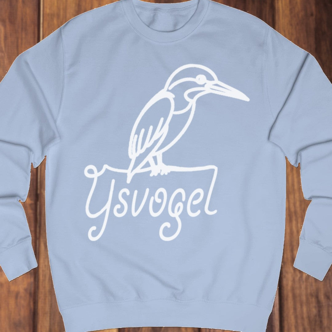 Kingfisher line drawing white sweatshirt