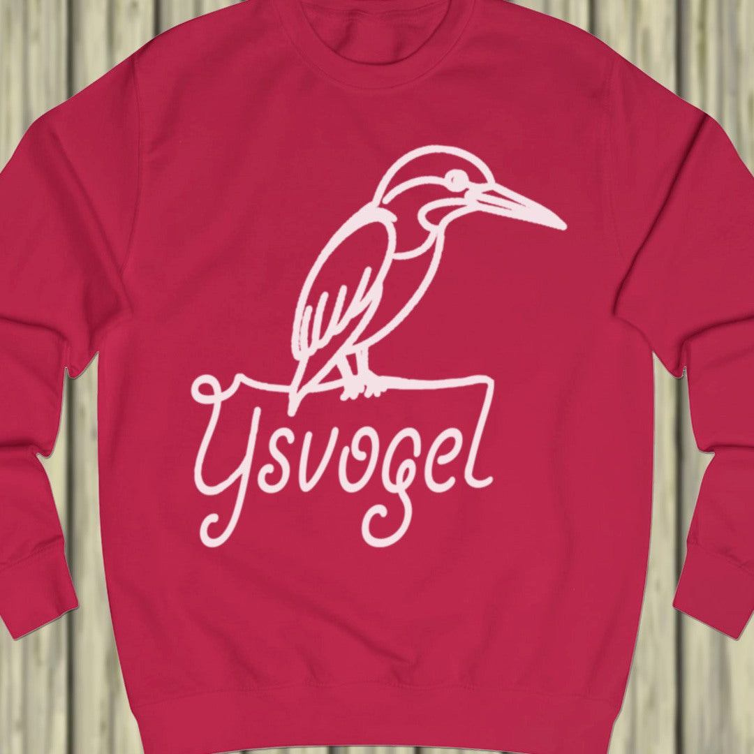 Kingfisher line drawing white sweatshirt