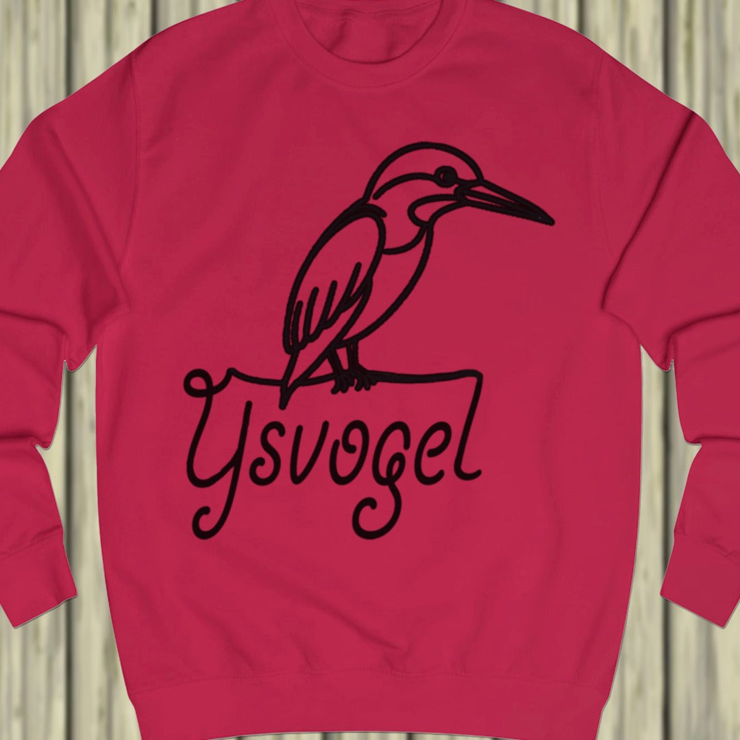 Kingfisher line drawing black sweatshirt
