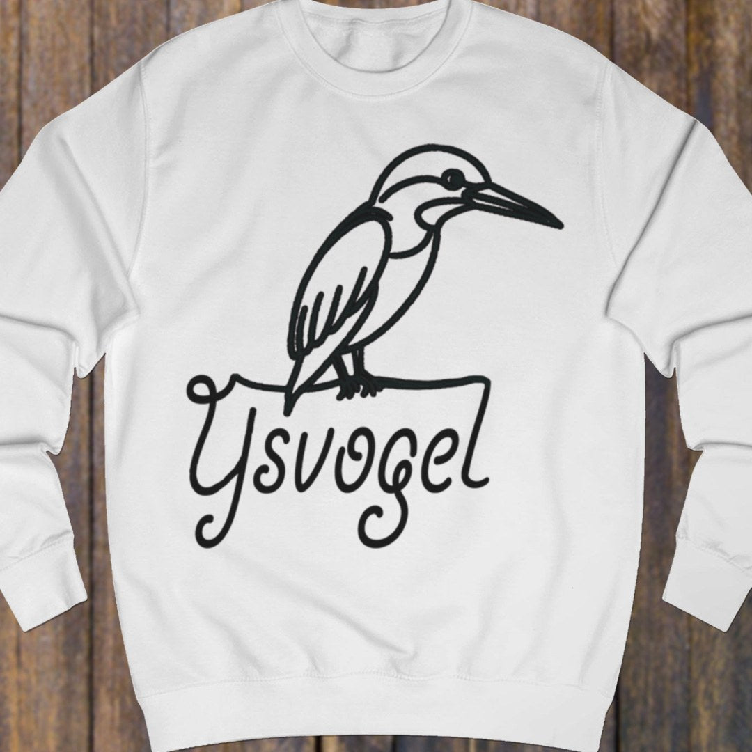 Kingfisher line drawing black sweatshirt