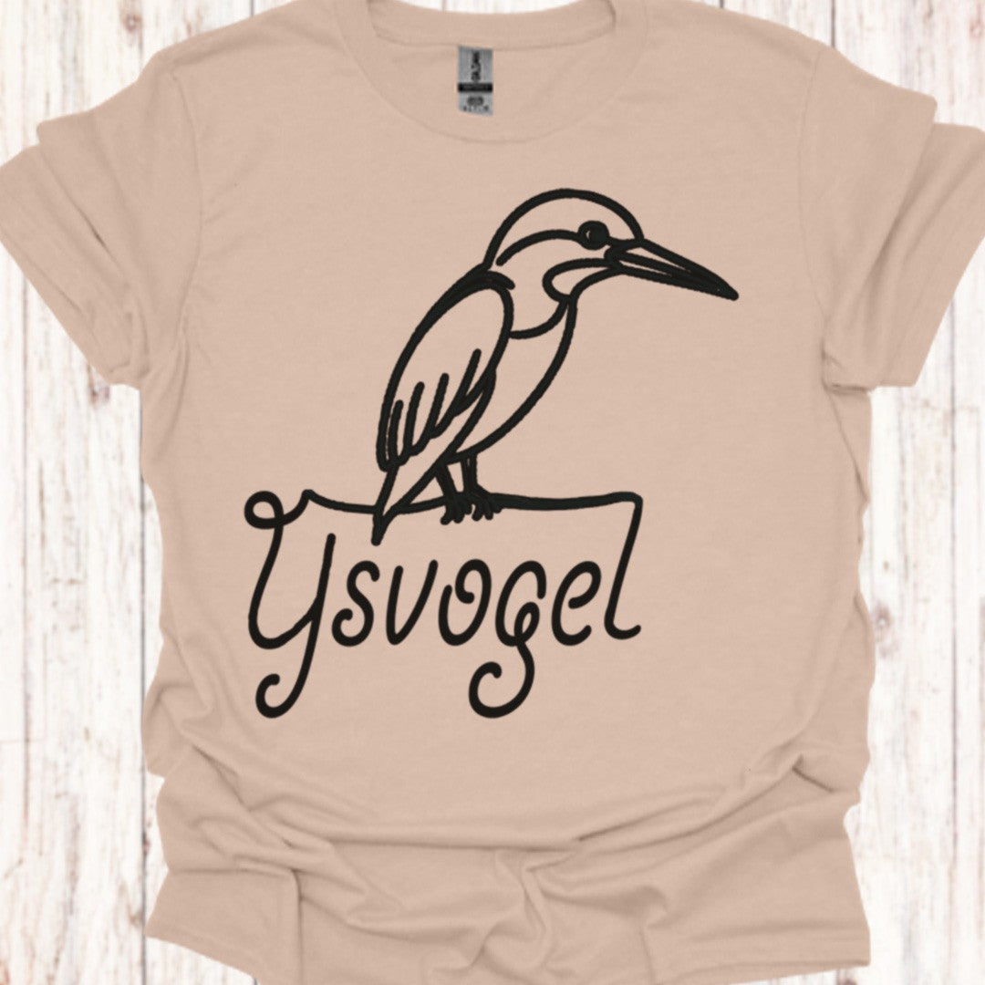 IJsvogel lijntekening zwart T‑Shirt