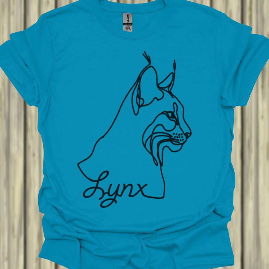 Lynx lijntekening zwart T‑Shirt