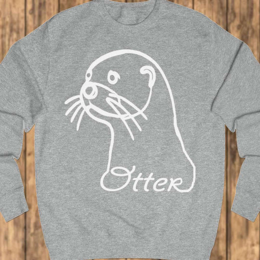 Otter lijntekening wit sweatshirt