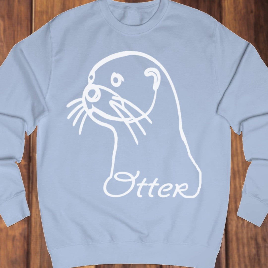 Otter lijntekening wit sweatshirt