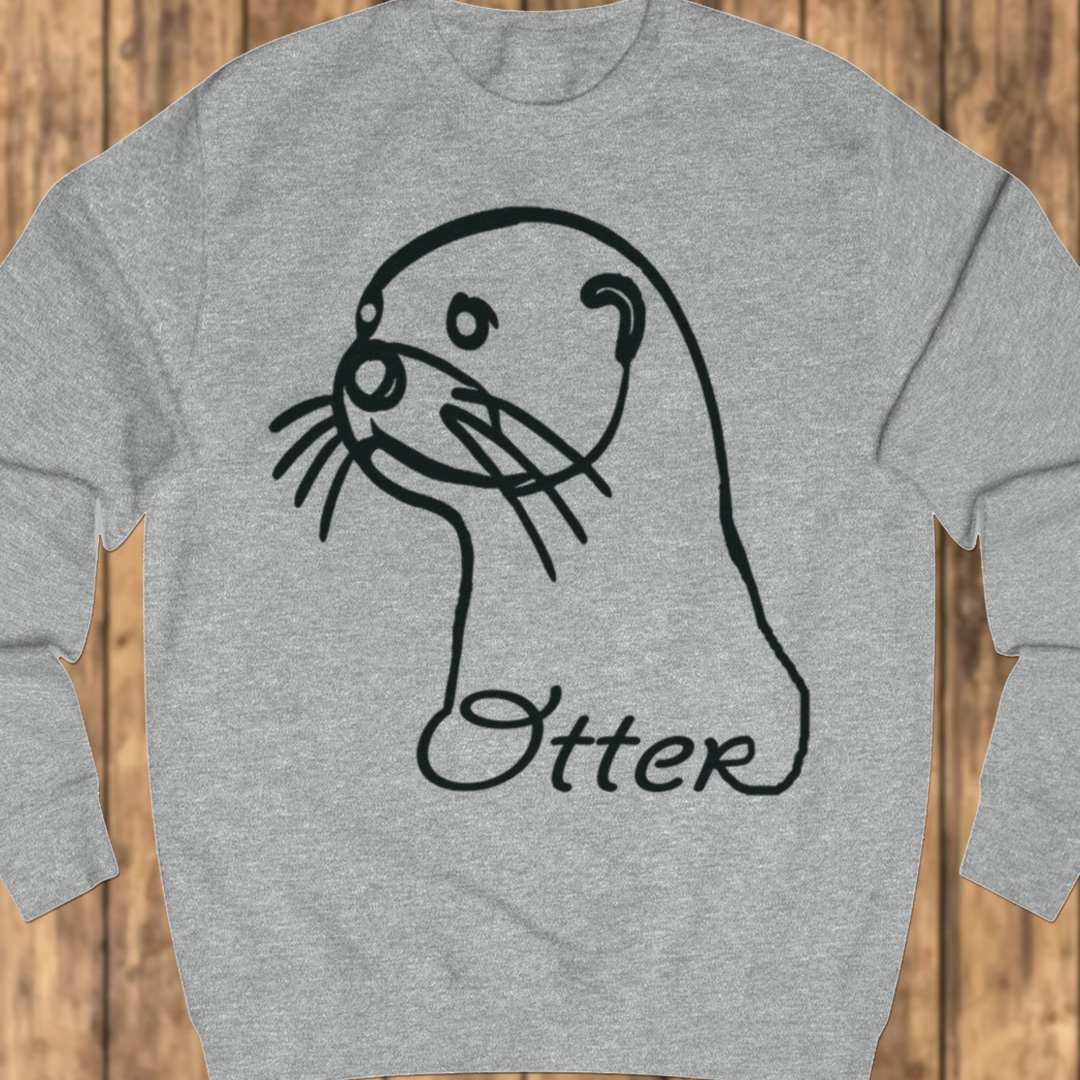 Otter lijntekening zwart sweatshirt