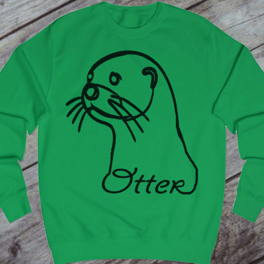 Otter lijntekening zwart sweatshirt