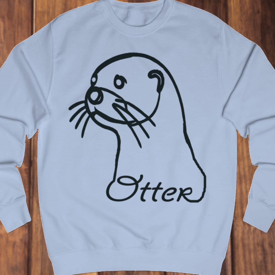 Otter lijntekening zwart sweatshirt