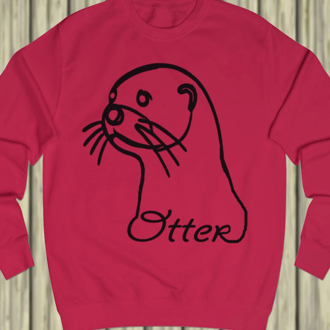 Otter lijntekening zwart sweatshirt