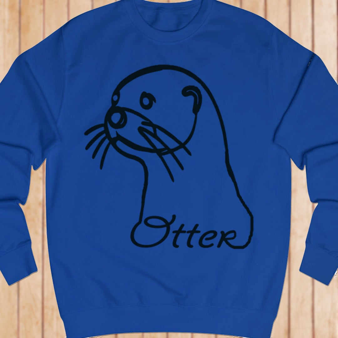 Otter lijntekening zwart sweatshirt