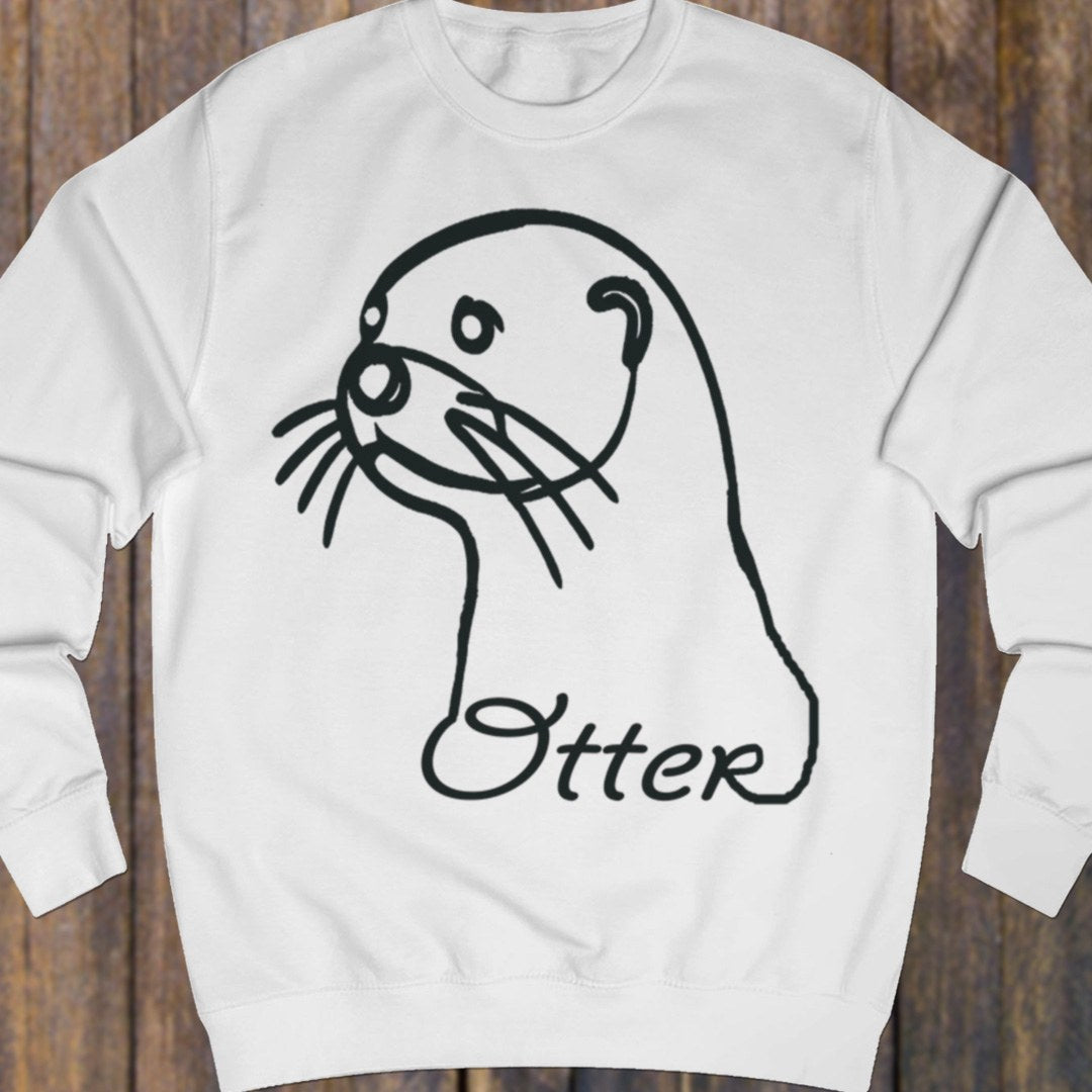 Otter lijntekening zwart sweatshirt