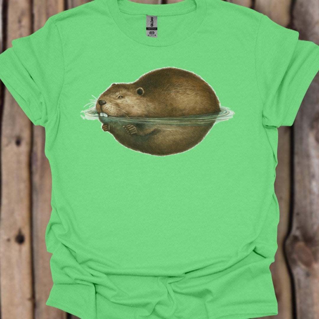 Floating beaver trendy T-shirt