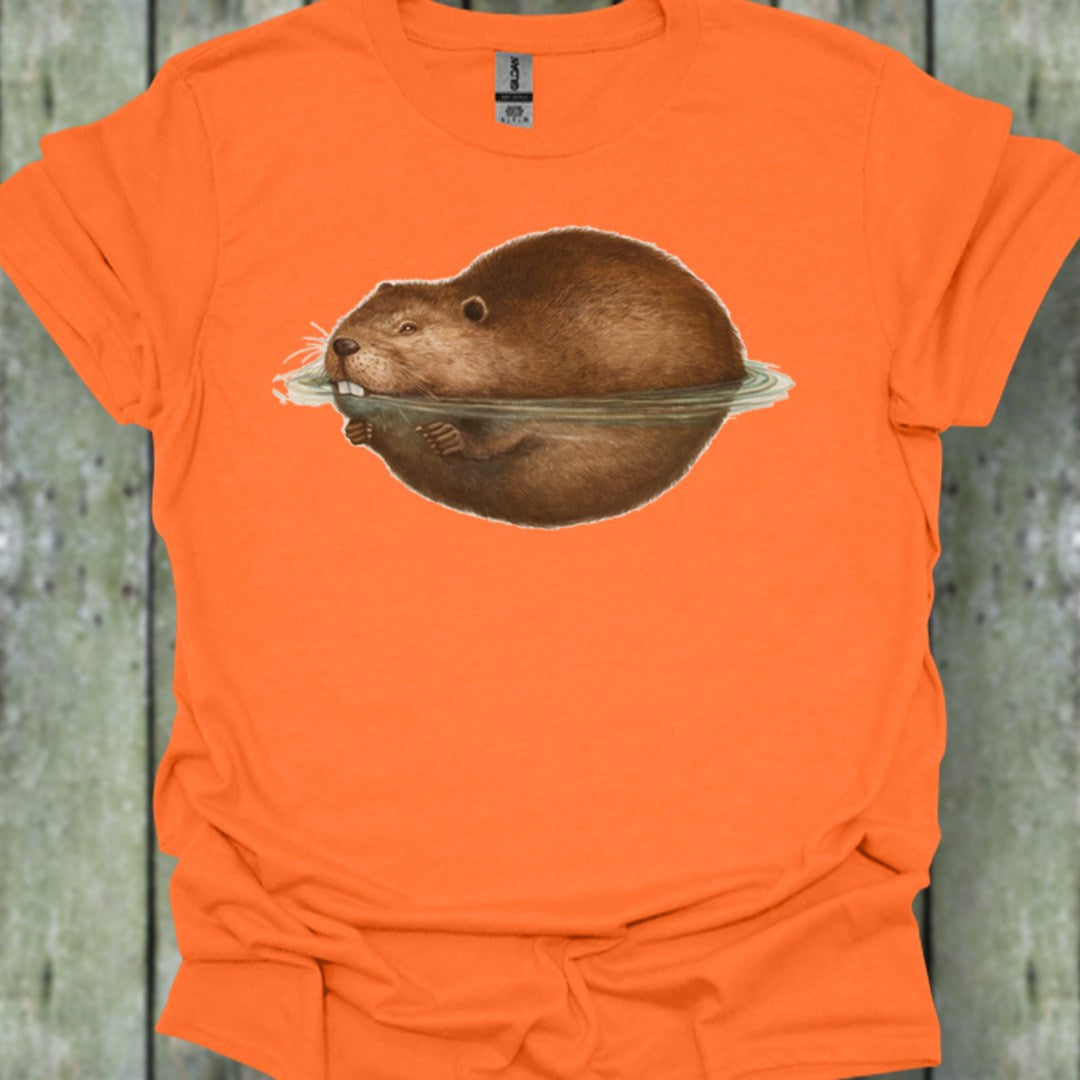 Floating beaver trendy T-shirt
