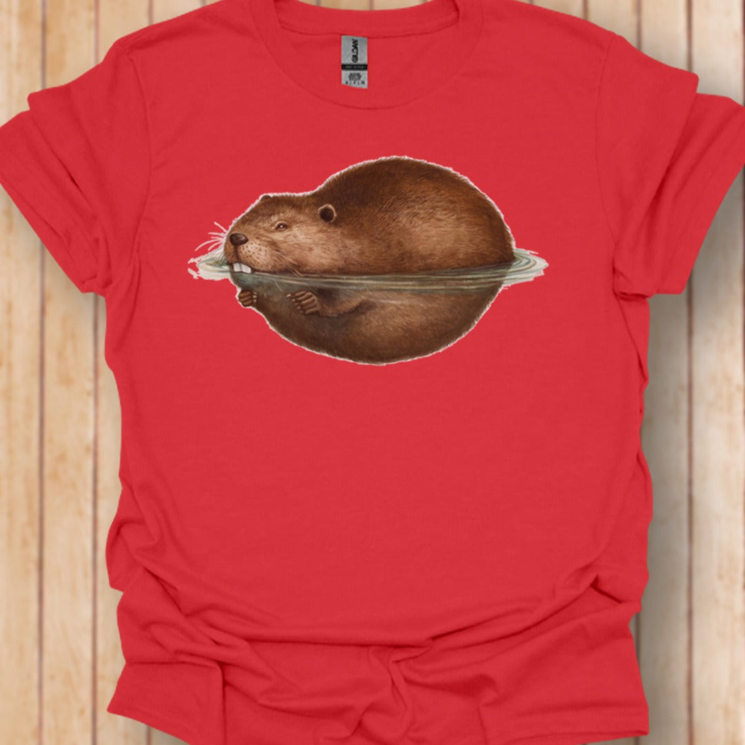 Floating beaver trendy T-shirt