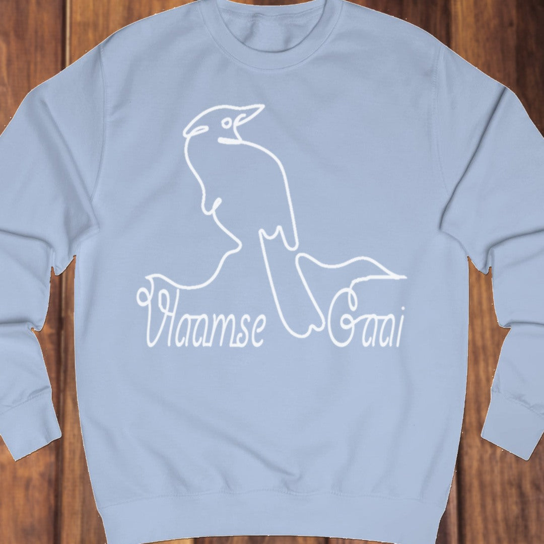 Eurasian jay line drawing white sweatshirt