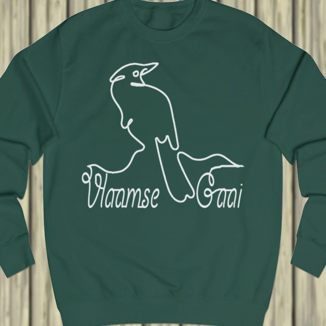 Eurasian jay line drawing white sweatshirt