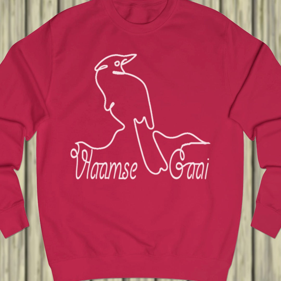 Eurasian jay line drawing white sweatshirt