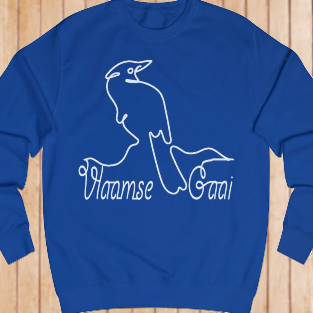 Eurasian jay line drawing white sweatshirt
