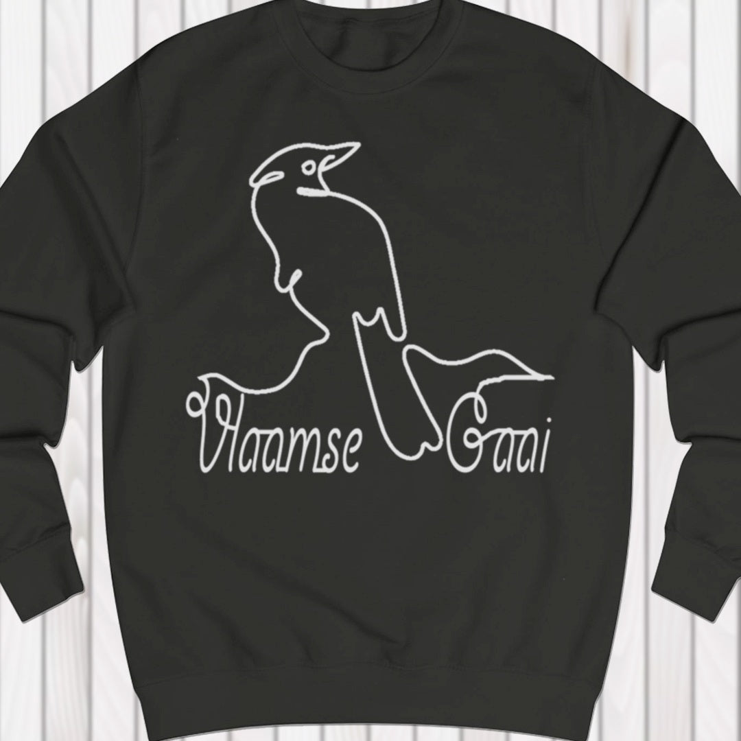 Eurasian jay line drawing white sweatshirt