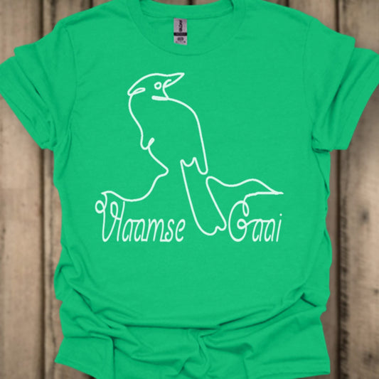 Vlaamse Gaai lijntekening wit T‑Shirt