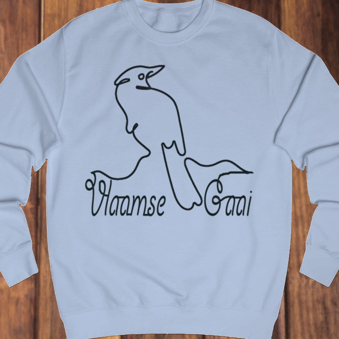 Eurasian jay line drawing black sweatshirt
