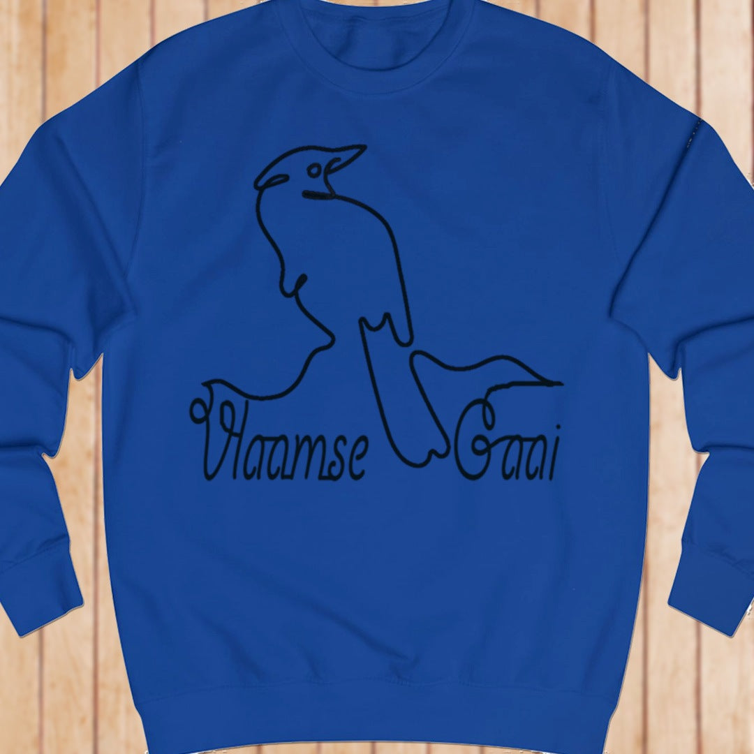 Eurasian jay line drawing black sweatshirt