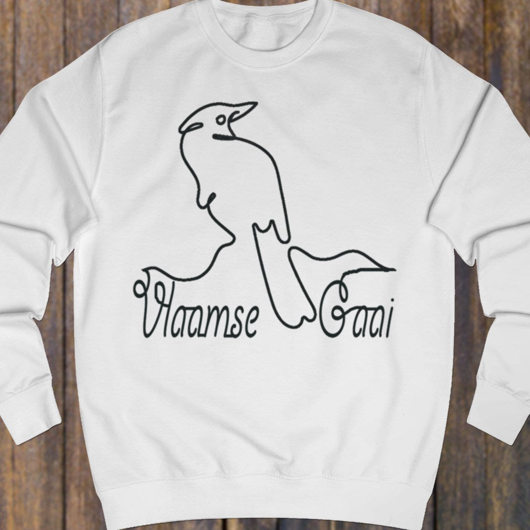 Eurasian jay line drawing black sweatshirt