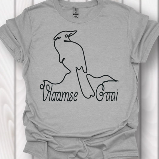 Vlaamse Gaai lijntekening zwart T‑Shirt