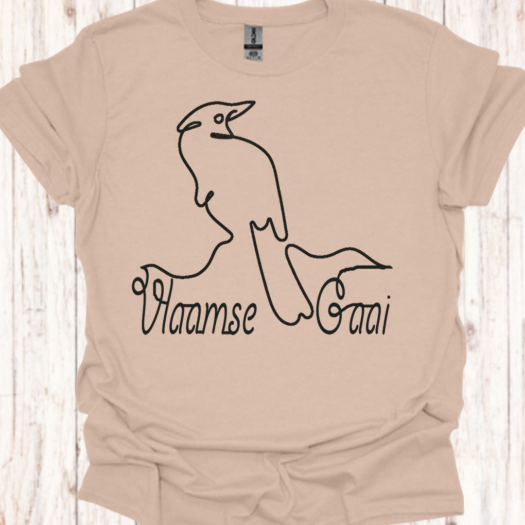 Vlaamse Gaai lijntekening zwart T‑Shirt