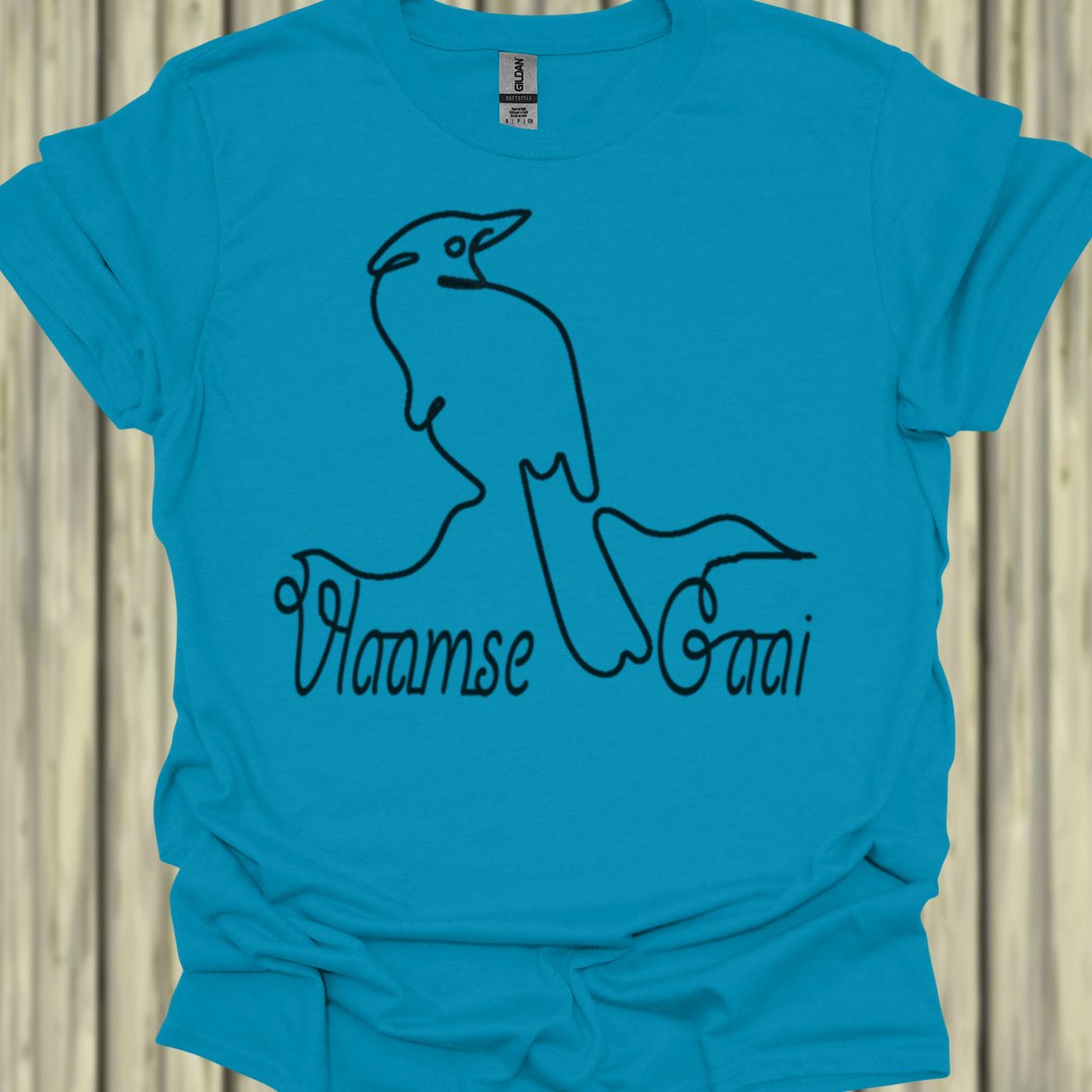 Vlaamse Gaai lijntekening zwart T‑Shirt